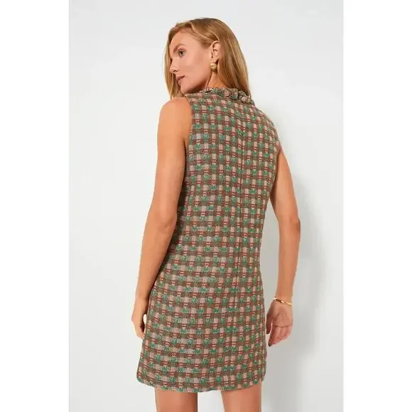 TUCKERNUCK Neapolitan Tweed Sleeveless Jackie Dress Brown Green Size Large - Picture 3 of 11